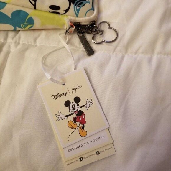 JuJuBe Disney Be Set Mickey Mouse Pop Art 3 Zip Bag Pouch 2 Straps Green Black - Picture 4 of 7